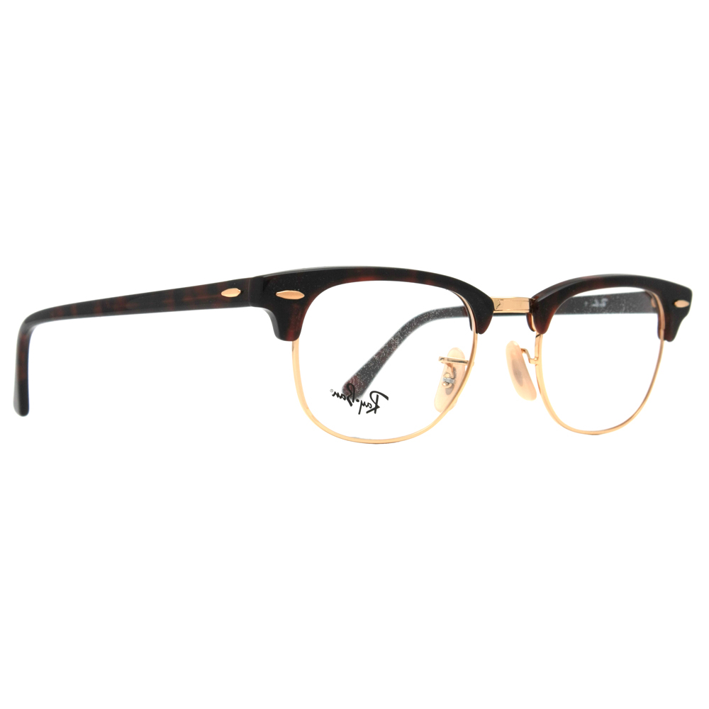 Ray Ban RX 5154 2372 Havana/Gold Clubmaster Eyeglasses 49mm | eBay